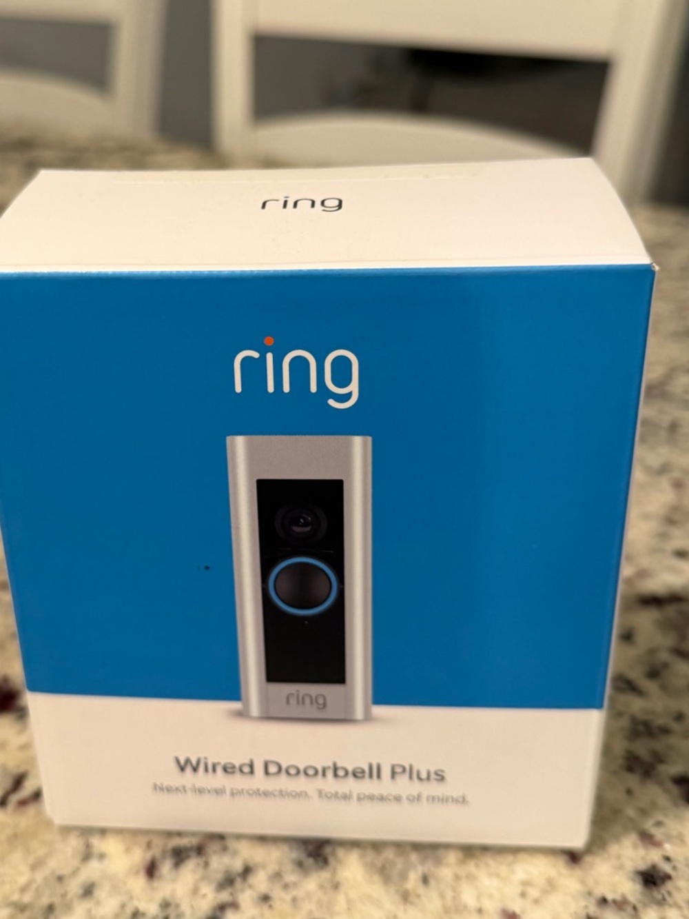 Ring Wired Doorbell Plus in Blue and Silver